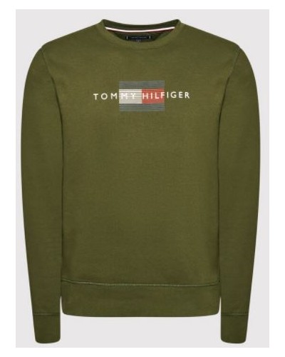 TOMMY HILFIGER FELPA PARICOLLO LINES HILFIGER CREWNECK.GYY OLIVEWOOD