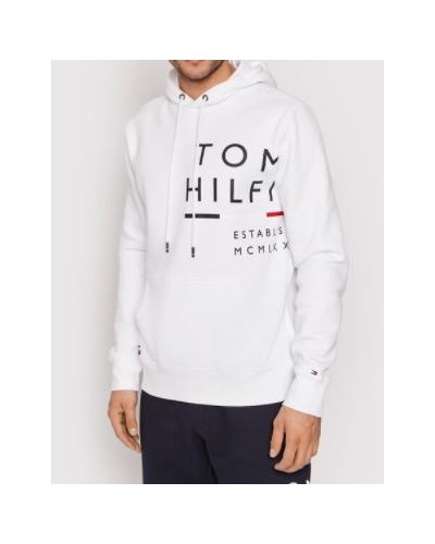 TOMMY HILFIGER FELPA C/CAPP WRAP AROUND GRAPHIC HOODIE.YBR WHITE