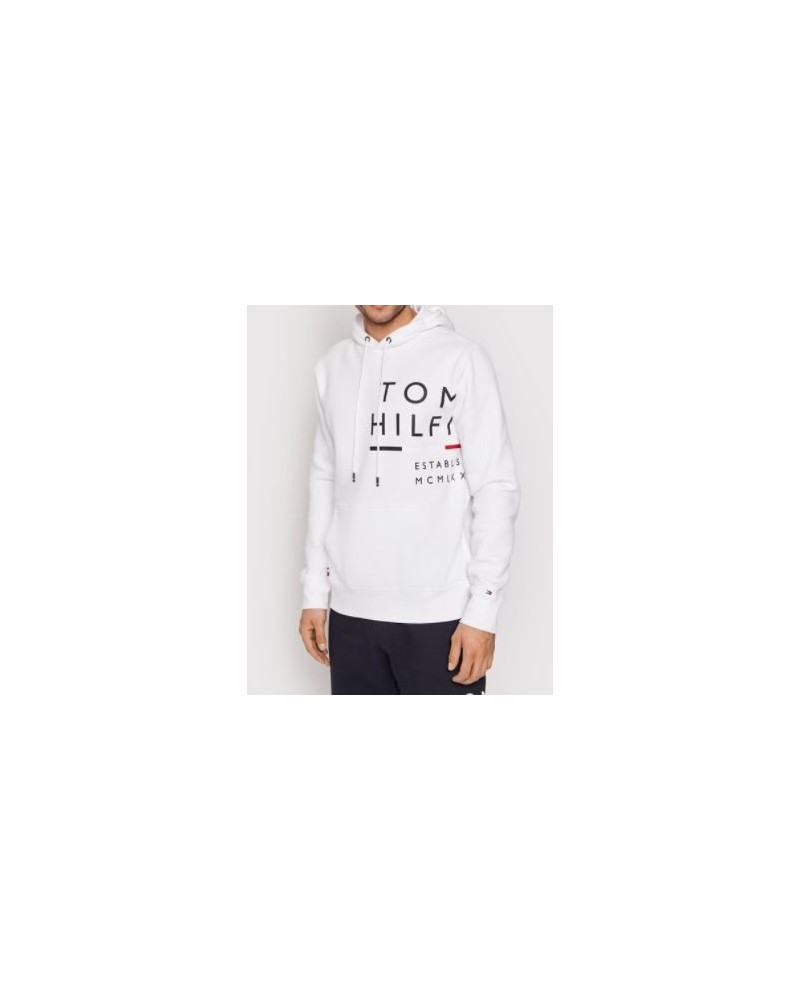 TOMMY HILFIGER FELPA C/CAPP WRAP AROUND GRAPHIC HOODIE.YBR WHITE