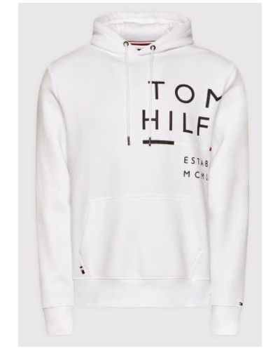 TOMMY HILFIGER FELPA C/CAPP WRAP AROUND GRAPHIC HOODIE.YBR WHITE