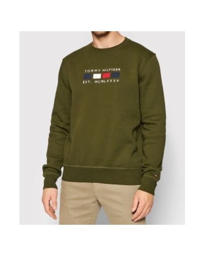 TOMMY HILFIGER FELPA PARICOLLO FOUR FLAGS CREWNECK.GYY OLIVEWOOD