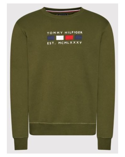 TOMMY HILFIGER FELPA PARICOLLO FOUR FLAGS CREWNECK.GYY OLIVEWOOD