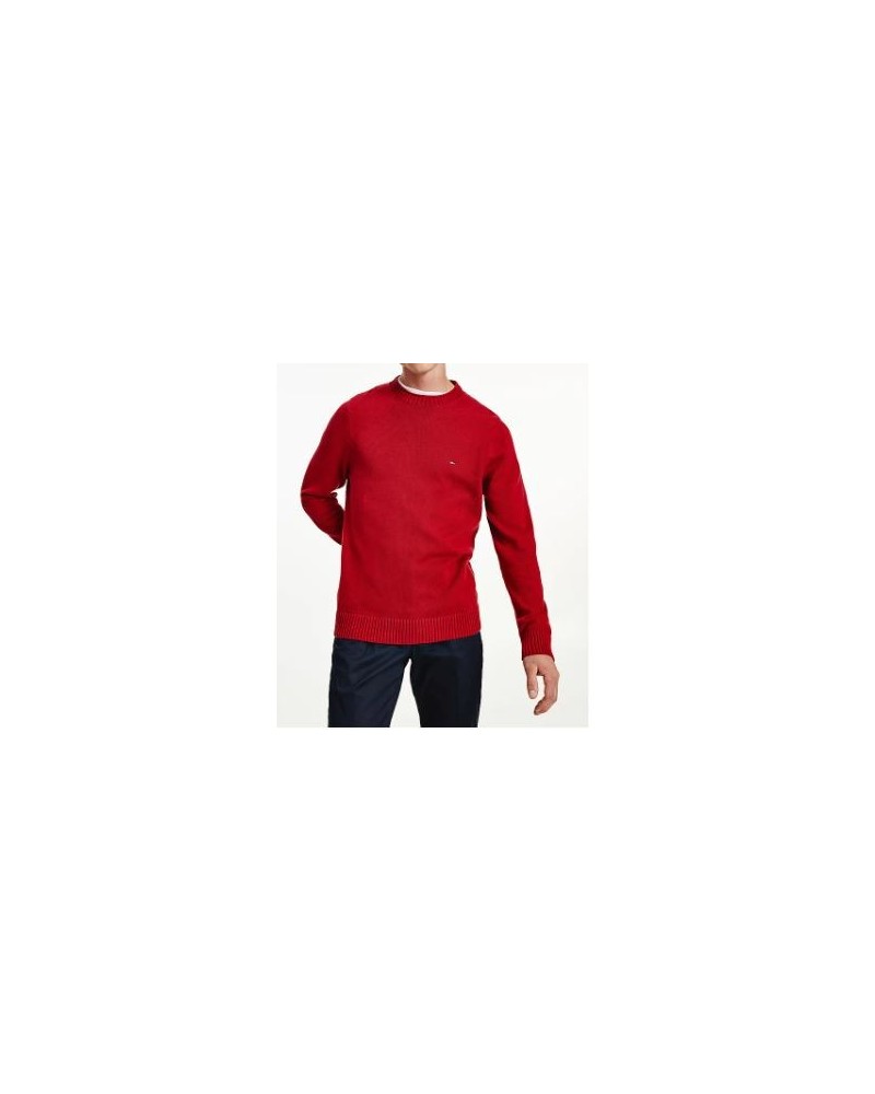 TOMMY HILFIGER FELPA PARICOLLO CHUNKY ORGANIC CREW NECK.XIT REGATTA RED