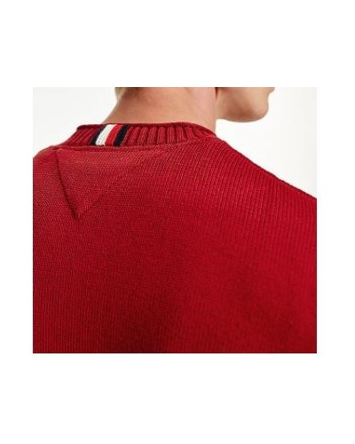 TOMMY HILFIGER FELPA PARICOLLO CHUNKY ORGANIC CREW NECK.XIT REGATTA RED