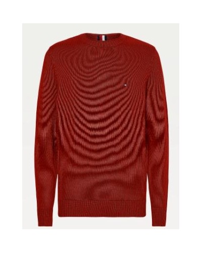 TOMMY HILFIGER FELPA PARICOLLO CHUNKY ORGANIC CREW NECK.XIT REGATTA RED