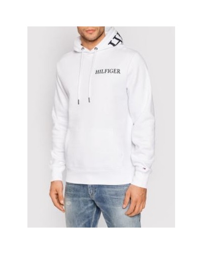 TOMMY HILFIGER FELPA C/CAPP HILFIGER LOGO ON HOODY.YBR WHITE
