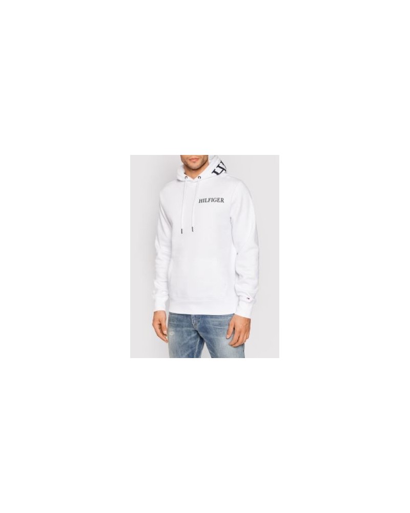 TOMMY HILFIGER FELPA C/CAPP HILFIGER LOGO ON HOODY.YBR WHITE