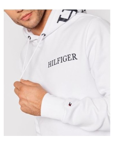 TOMMY HILFIGER FELPA C/CAPP HILFIGER LOGO ON HOODY.YBR WHITE