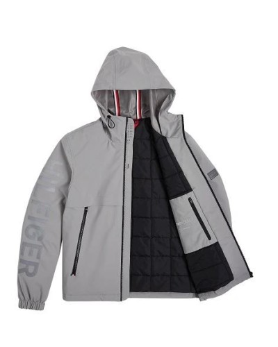 TOMMY HILFIGER GIUBBOTTO  C/CAPP TECH ESS PADDED HOODED JACKET.PJQ IRON GATE