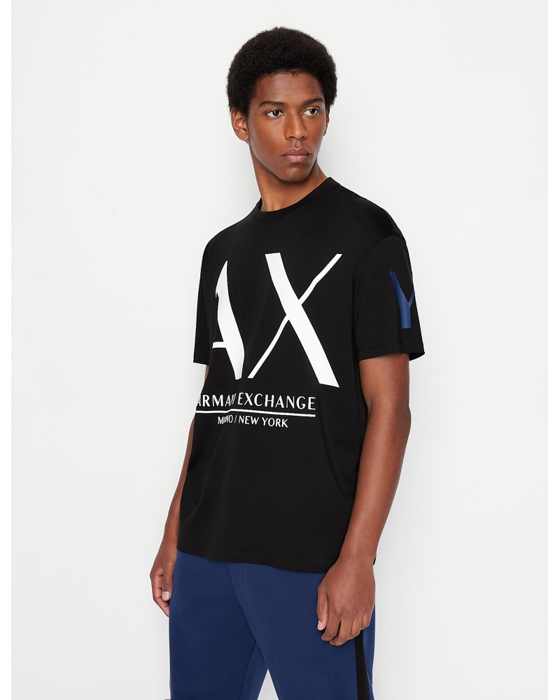 ARMANI AX T-SHIRT M/CORTA  100% COTTON.1200 BLACK