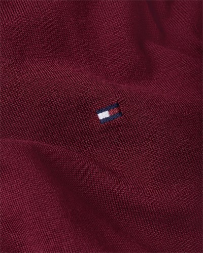 TOMMY HILFIGER MAGLIONCINO GIROCOLLO FINE GAUGE MERINO TI.VLP DEEP ROUGE VLP DEEP ROUGE 