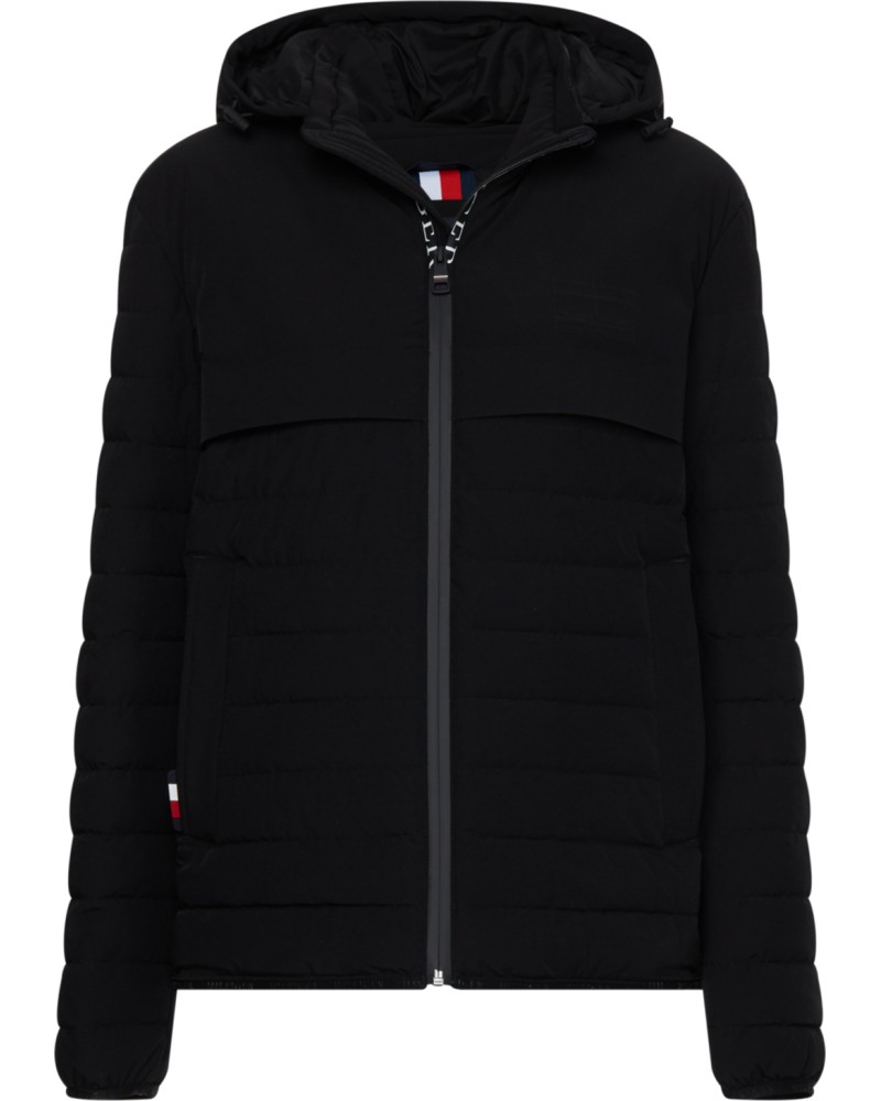 TOMMY HILFIGER GIUBBOTTO C/CAPP STRETCH HOODED JACKE.BDS BLACK