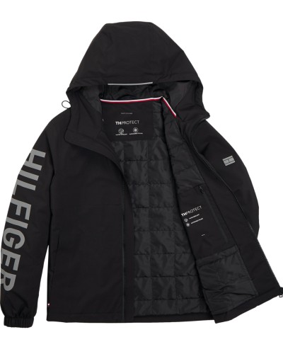 TOMMY HILFIGER GIUBBOTTO C/CAPP TECH ESS PADDED HOOD.BDS BLACK