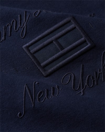 TOMMY HILFIGER MAGLIONE DOLCEVITA LUX SCRIPT LOGO ROLL.DW5 DESERT SKY