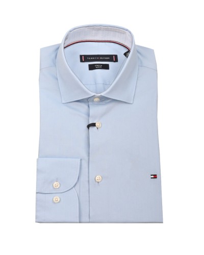 TOMMY HILFIGER CAMICIA M/LUNGA CL STRETCH SOLID POPLIN SF SHIRT.DXA CUSTOM COLOR LIGHT BLUE