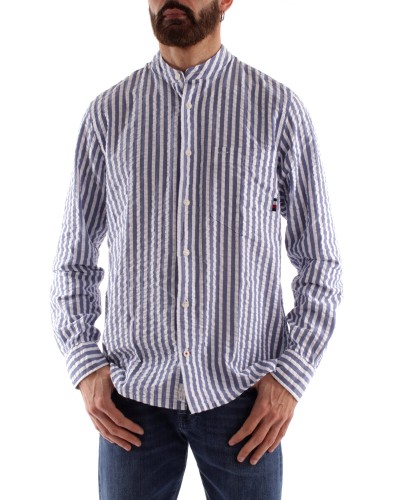 TOMMY HILFIGER CAMICIA M/LUNGA OXFORD SEERSUCKER STP SHIRT.0A4 DARK NAVY / OPTIC WHITE