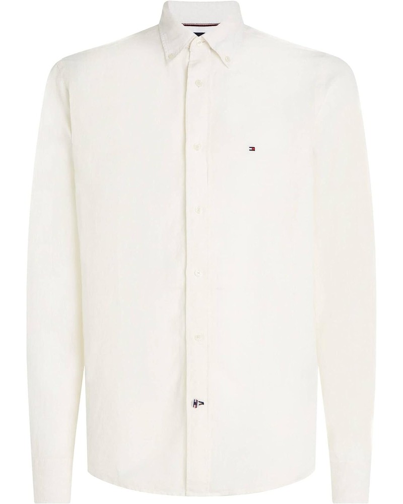 TOMMY HILFIGER CAMICIA M/LUNGA PIGMENT DYED LI SOLI.AC0 WEATHERED WHITE