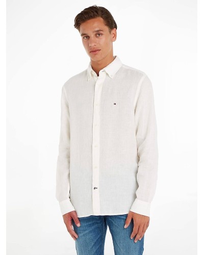TOMMY HILFIGER CAMICIA M/LUNGA PIGMENT DYED LI SOLI.AC0 WEATHERED WHITE