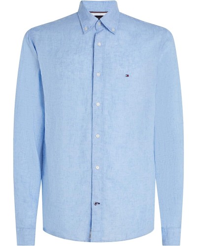 TOMMY HILFIGER CAMICIA M/LUNGA PIGMENT DYED LI SOLI.C1Z VESSEL BLUE