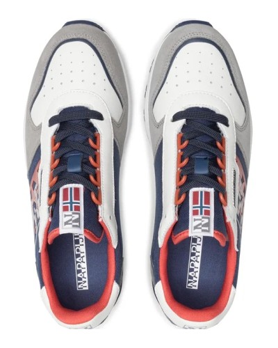 NAPAPIJRI MEN LEATHER RUNNING S1SPARROW01/LEA.01K GREY/NAVY