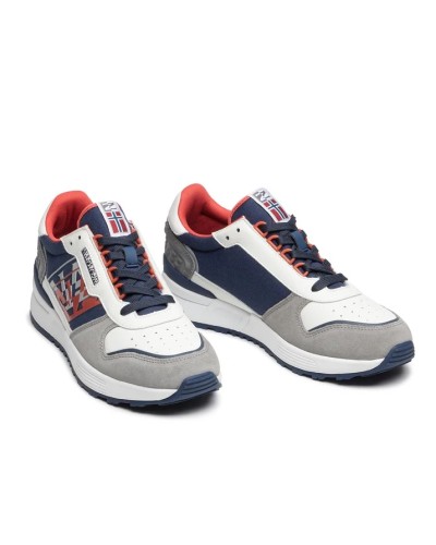 NAPAPIJRI MEN LEATHER RUNNING S1SPARROW01/LEA.01K GREY/NAVY