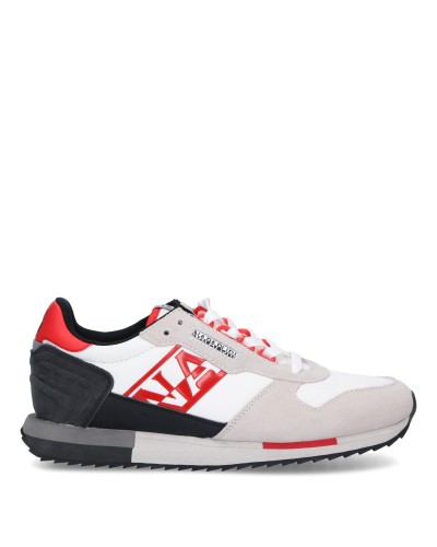 NAPAPIJRI MEN SUEDE/NYLON RUNNING S1VIRTUS01/NYS.K07 WHITE/RED MULT