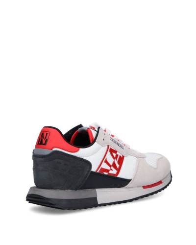 NAPAPIJRI MEN SUEDE/NYLON RUNNING S1VIRTUS01/NYS.K07 WHITE/RED MULT
