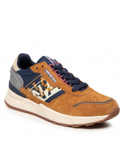 NAPAPIJRI SCARPE SNEAKER MAN NABUK RUNNING.Y1D OCHRE/NAVY