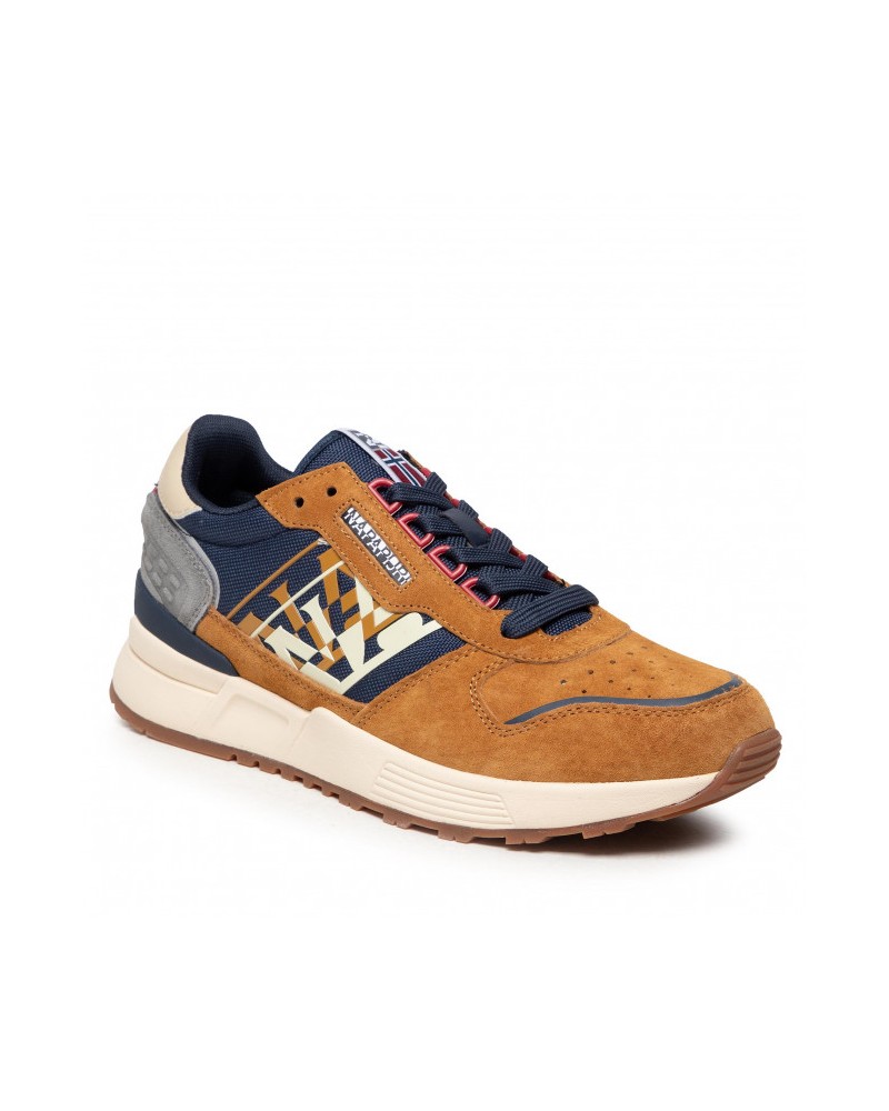 NAPAPIJRI SCARPE SNEAKER MAN NABUK RUNNING.Y1D OCHRE/NAVY