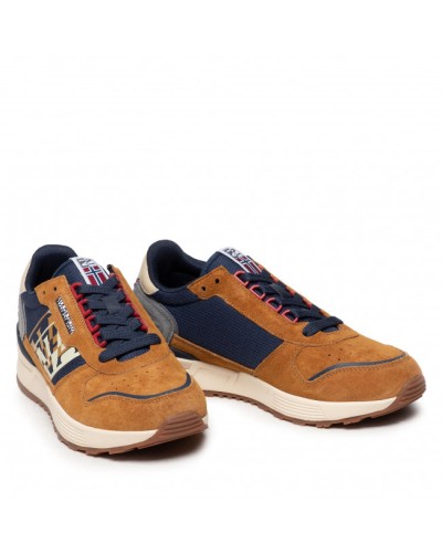 NAPAPIJRI SCARPE SNEAKER MAN NABUK RUNNING.Y1D OCHRE/NAVY
