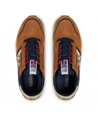 NAPAPIJRI SCARPE SNEAKER MAN NABUK RUNNING.Y1D OCHRE/NAVY