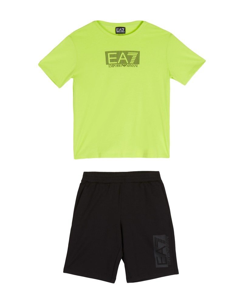 ARMANI EA7 TRACKSUIT  COTTON 100%.28BK GREEN/BLACK