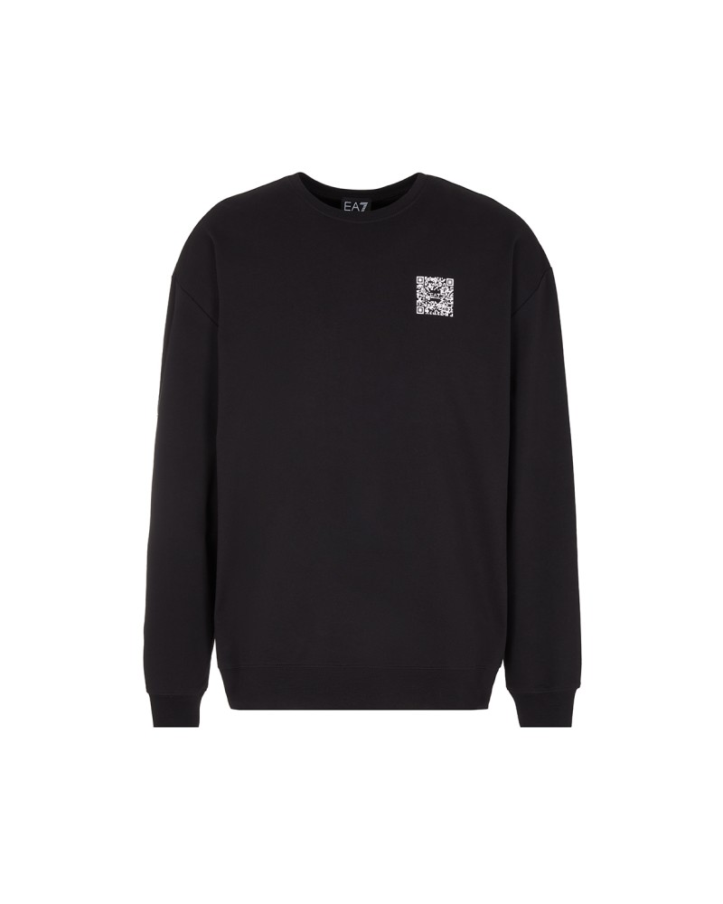 ARMANI EA7 FELPA PARICOLLO COTTON 100%.1200 BLACK