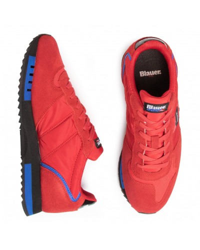 BLAUER SNEAKER MAN SUEDE/MESH RUNNING.RED  RED