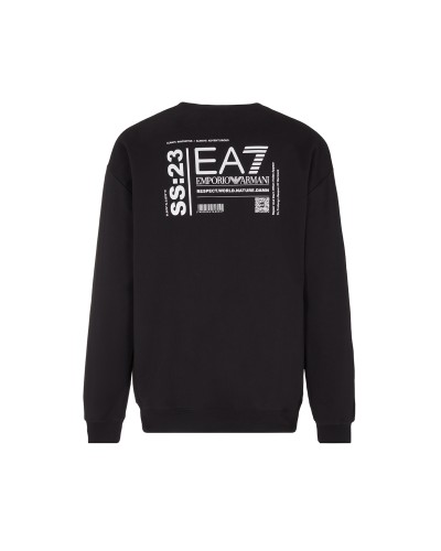 ARMANI EA7 FELPA PARICOLLO COTTON 100%.1200 BLACK