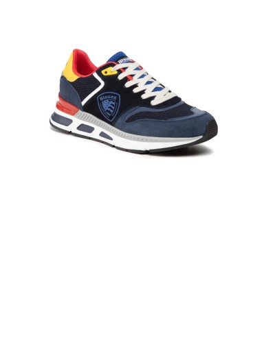 BLAUER MAN SUEDE/MESH SNEAKER HILO01.FAN/NVY FANTASY/NAVY