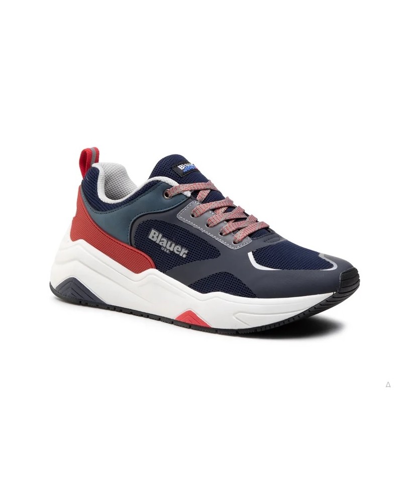 BLAUER MAN MESH SNEAKER TOK01.NVR NAVY/RED