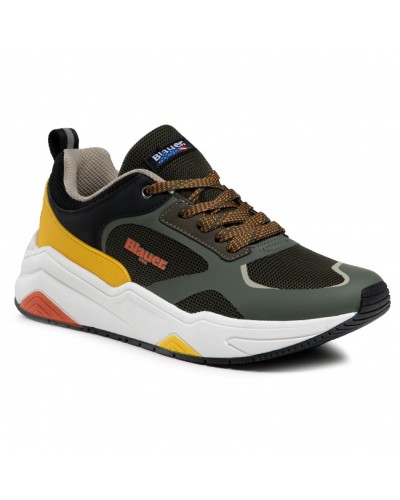 BLAUER MAN MESH SNEAKER TOK01.MIY MILITARY/YELLOW