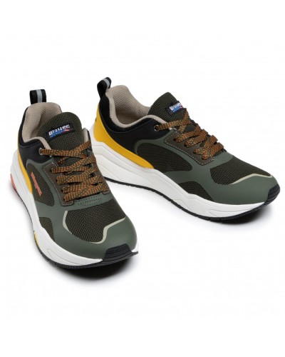 BLAUER MAN MESH SNEAKER TOK01.MIY MILITARY/YELLOW