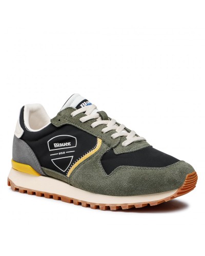 BLAUER SCARPA SNEAKER  SNEAKER UOMO.BKG BLACK/GREEN