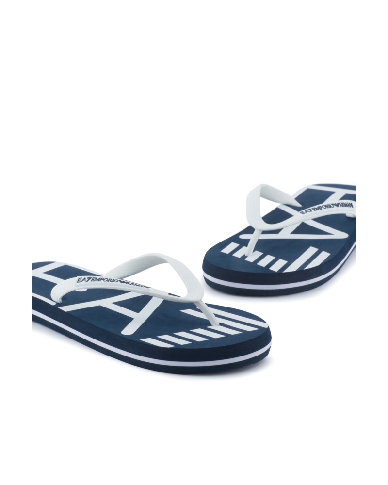 ARMANI EA7 CIABATTE INFRADITO RUBBER 100%.N527 NAVY+WHITE