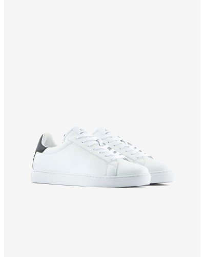 ARMANI AX SCARPE SNEAKER  100% LEATHER.K488 OP.WHITE+BLACK