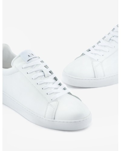 ARMANI AX SCARPE SNEAKER  100% LEATHER.K488 OP.WHITE+BLACK