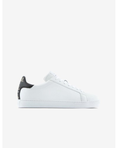 ARMANI AX SCARPE SNEAKER  100% LEATHER.K488 OP.WHITE+BLACK