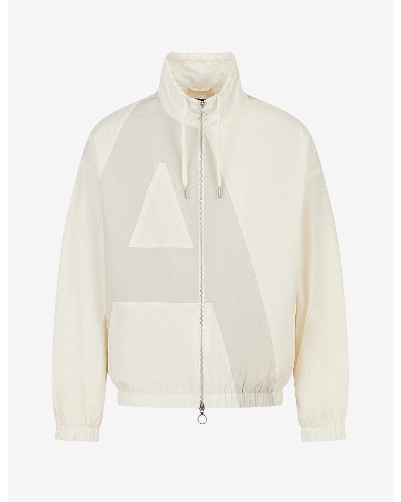 ARMANI AX GIUBBINO C/ALTO 100%POLYAMIDE.81BA O.WHITE/WHITE PEPPER