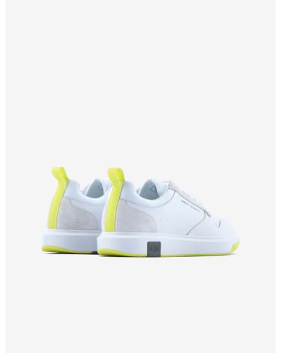 ARMANI AX SCARPE SNEAKER  100% LEATHER.N499 OPT.WHITE+OPT.WHITE