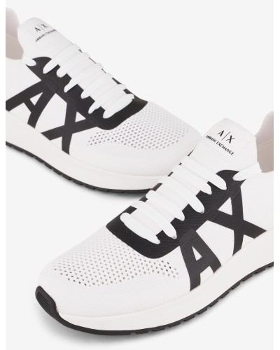 ARMANI AX CALZATURE SNEAKERS 100%POLYESTER.R326 OPTIC WHITE+BLACK