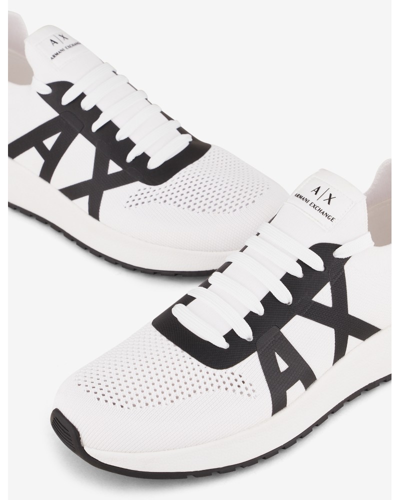 ARMANI AX CALZATURE SNEAKERS 100%POLYESTER.R326 OPTIC WHITE+BLACK