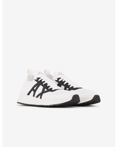 ARMANI AX CALZATURE SNEAKERS 100%POLYESTER.R326 OPTIC WHITE+BLACK