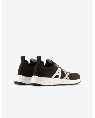 ARMANI AX CALZATURE SNEAKERS 100%POLYESTER.S565 BLACK+OP.WHT.PEPPER